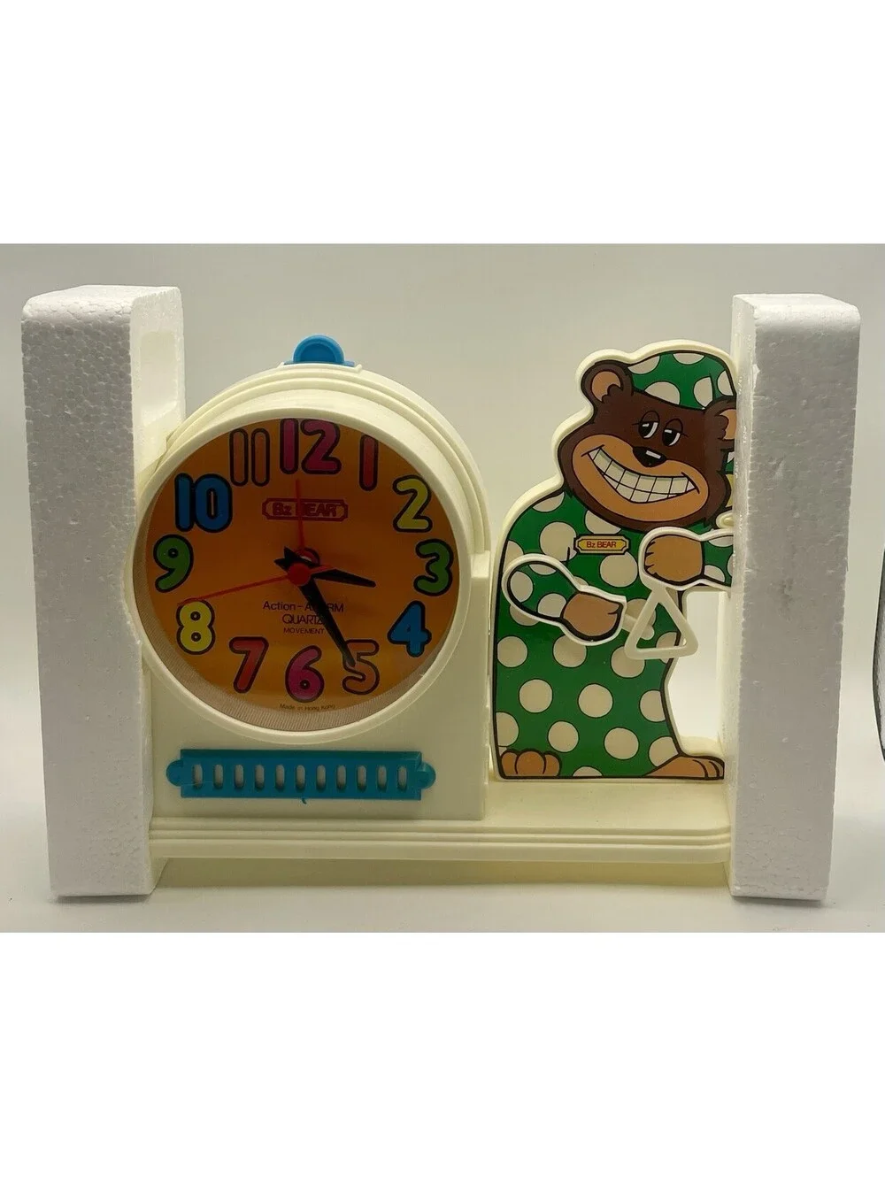 Vintage 1988 JANEX BZ Bear Wake Up My First Alarm Clock ~ Used